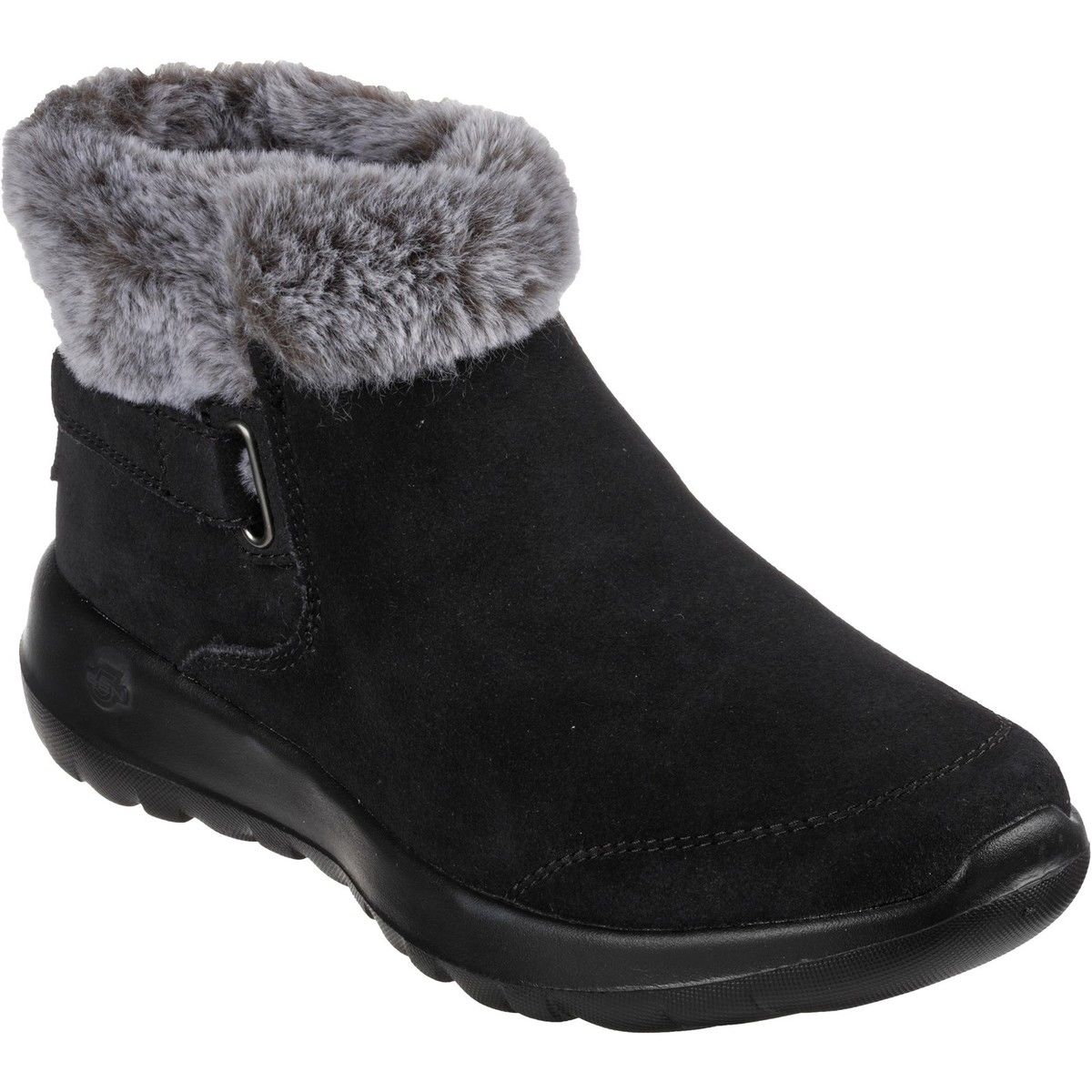 Skechers On-the-go Joy First Glance BKGY Black grey Womens ankle boots in a Plain Leather in Size 4